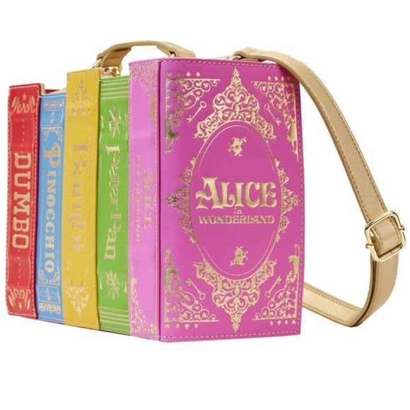 LOUNGEFLY STITCH SHOPPE DISNEY CLASSIC BOOKS CROSSBODY BAG, WALLET, LT. ED. PINS - Picture 3 of 15